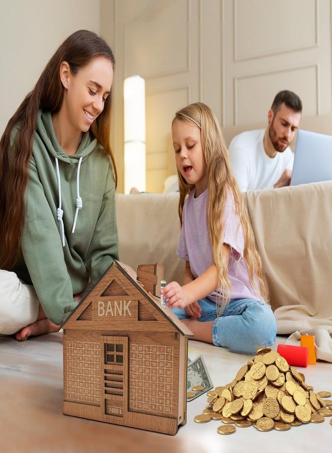 YATIME Cash Vault Wooden Savings Box,Reusable Cash Saver Box with Dry Erase Pen,Wooden Coin Money Bank for Kids Adults,Wooden Cash Saver Money Box with Counter - Image 5